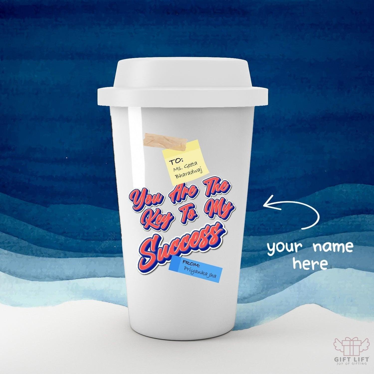 Personalized Key To Success Teacher Art Tumbler