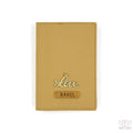 Personalized Light Tan Textured Passport Cover