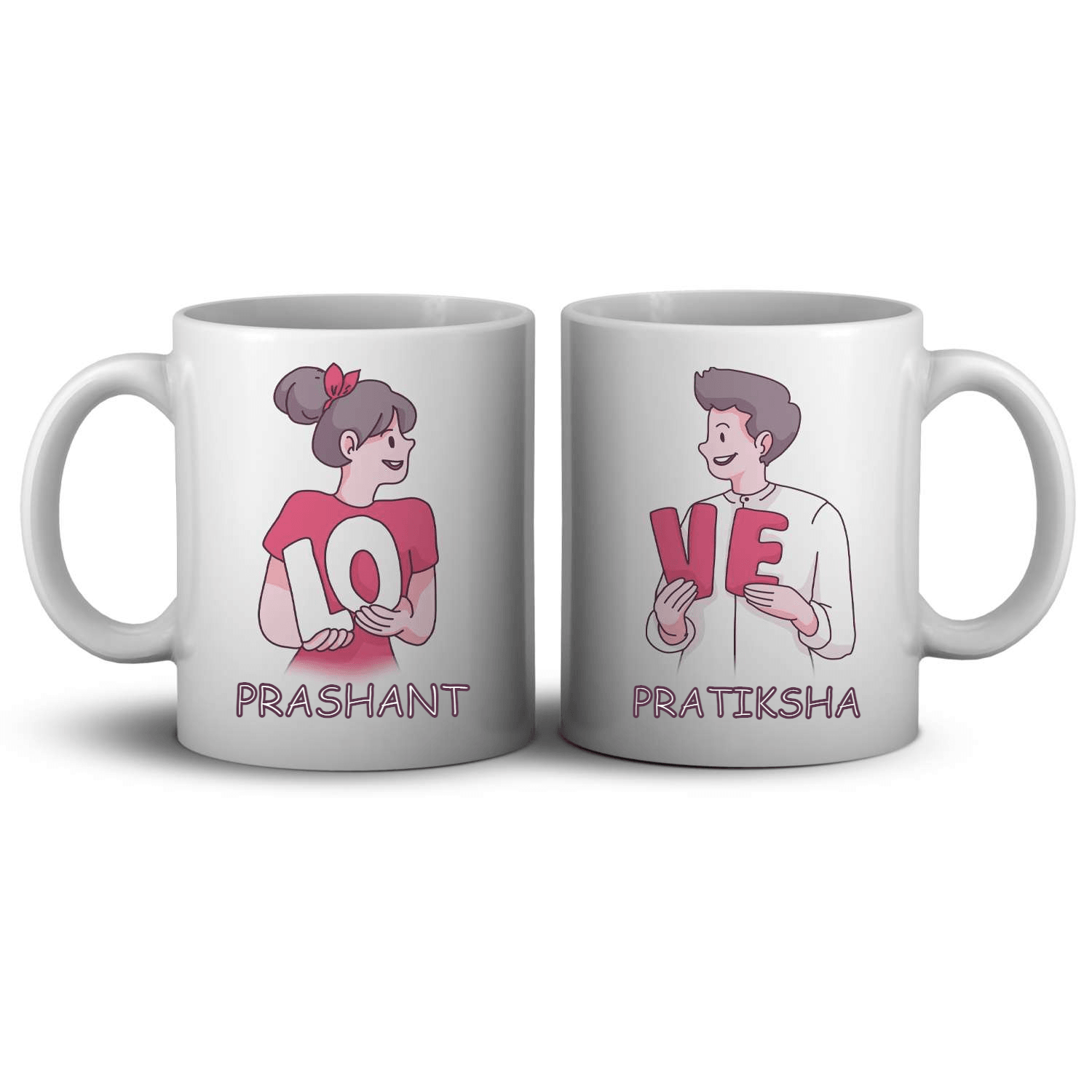 Personalized  Love Couple Romantic Coffee Mug - Set of 2