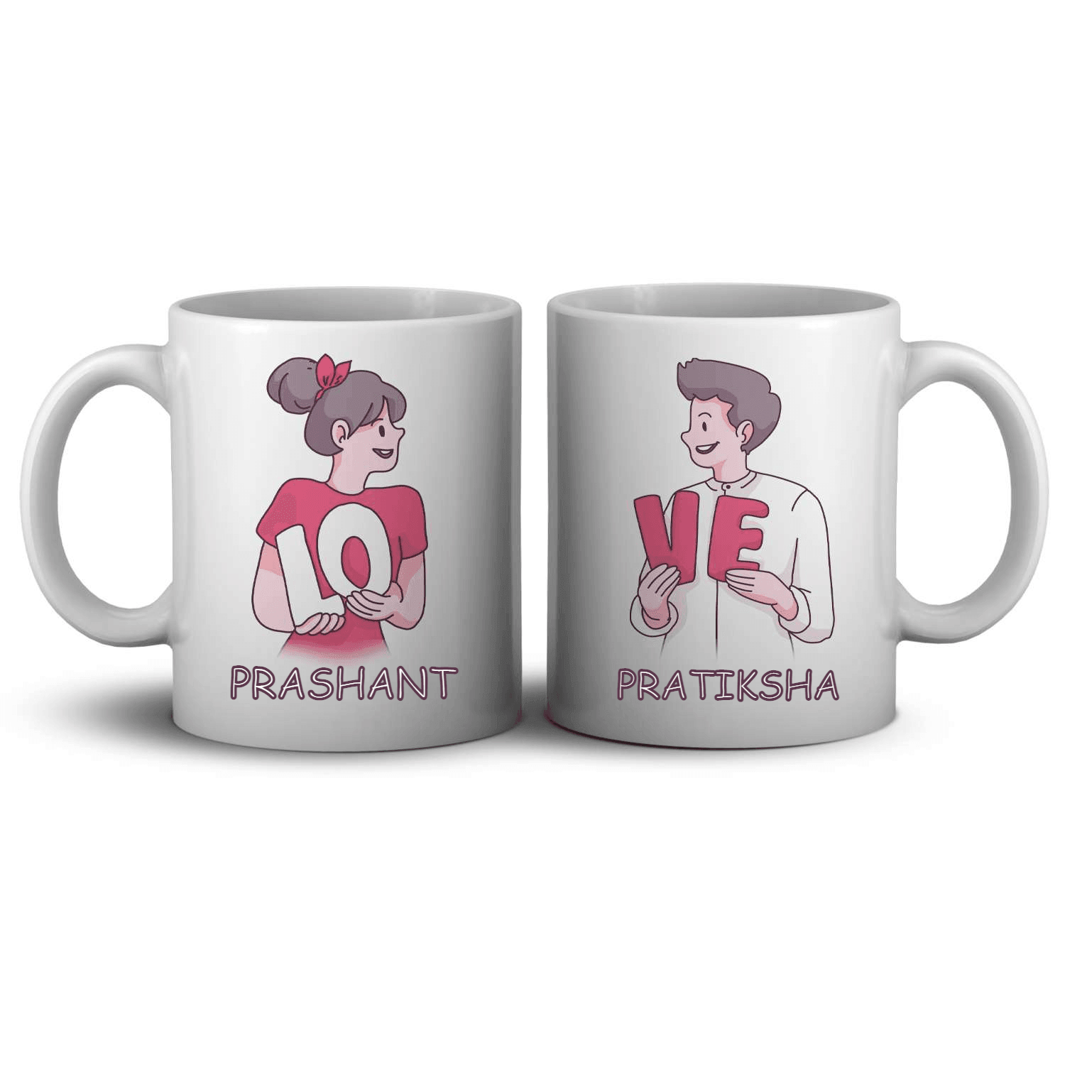 Uniquely Personalized  Love Couple Romantic Coffee Mug - Set of 2 - Gift Lift