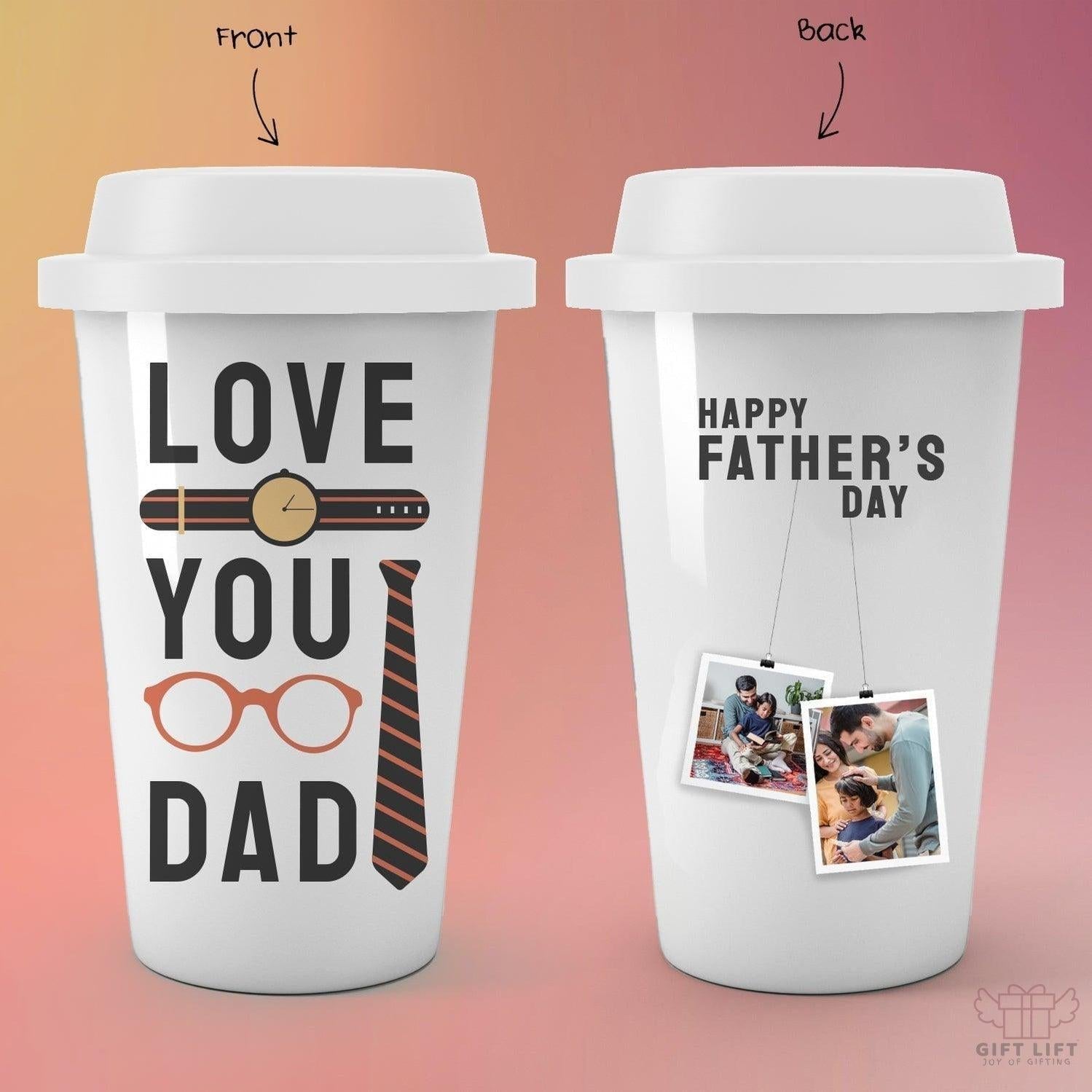 Personalized Love You Dad Art Tumbler