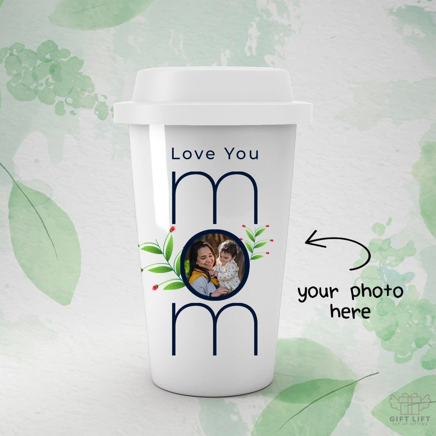 Personalized Love You Mom Photo Art Tumbler