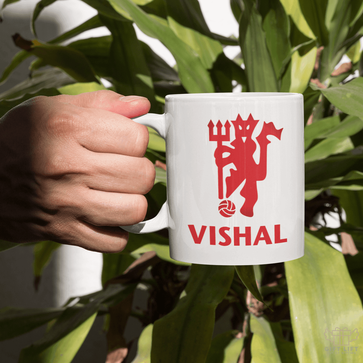 Uniquely Personalized Manchester FC Red Devil Fan Coffee Mug - www.giftlift.in