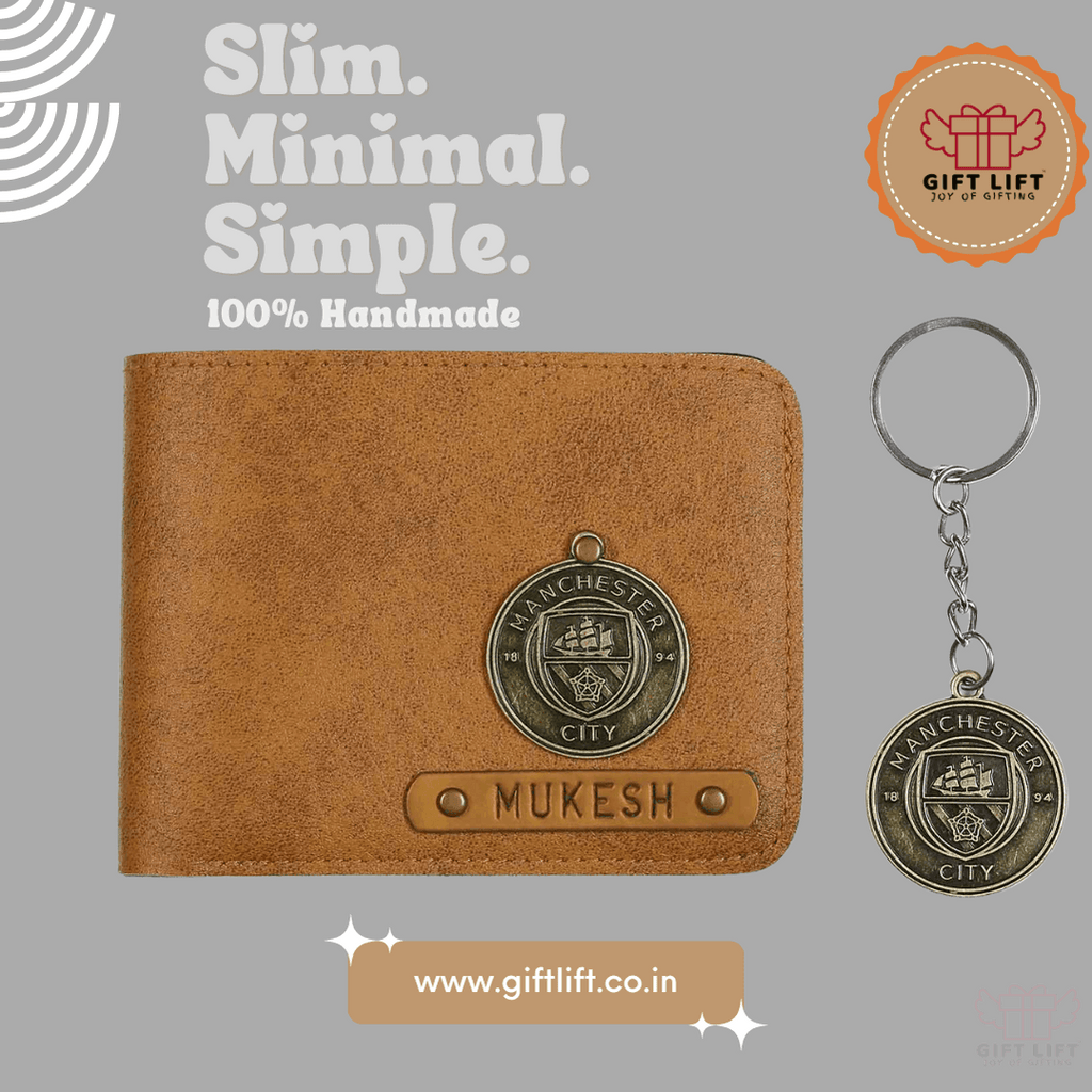 Uniquely Personalized Mens Wallet - Manchester City - www.giftlift.in