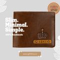 Personalized MENS WALLET WITH CHARM - CHOCOLATE BROWN