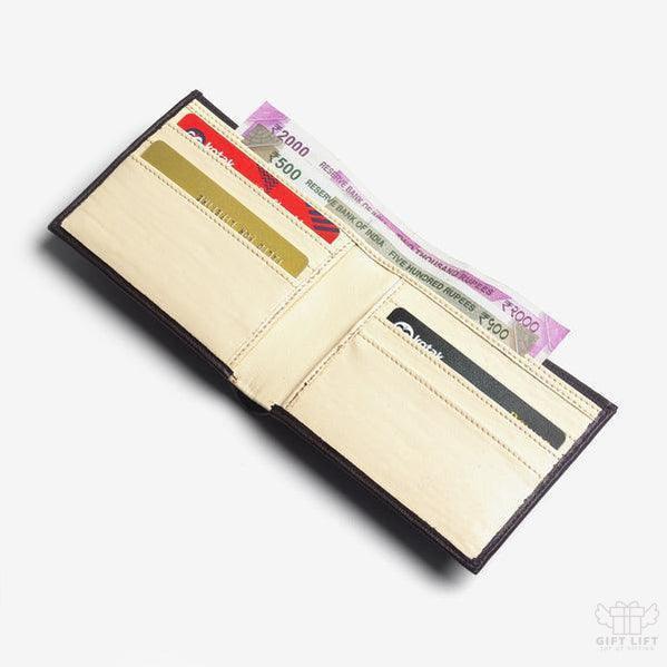Personalized MENS WALLET WITH CHARM - CHOCOLATE BROWN - www.giftlift.in