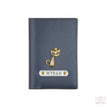Personalized Metallic Blue Textured Passport Cover