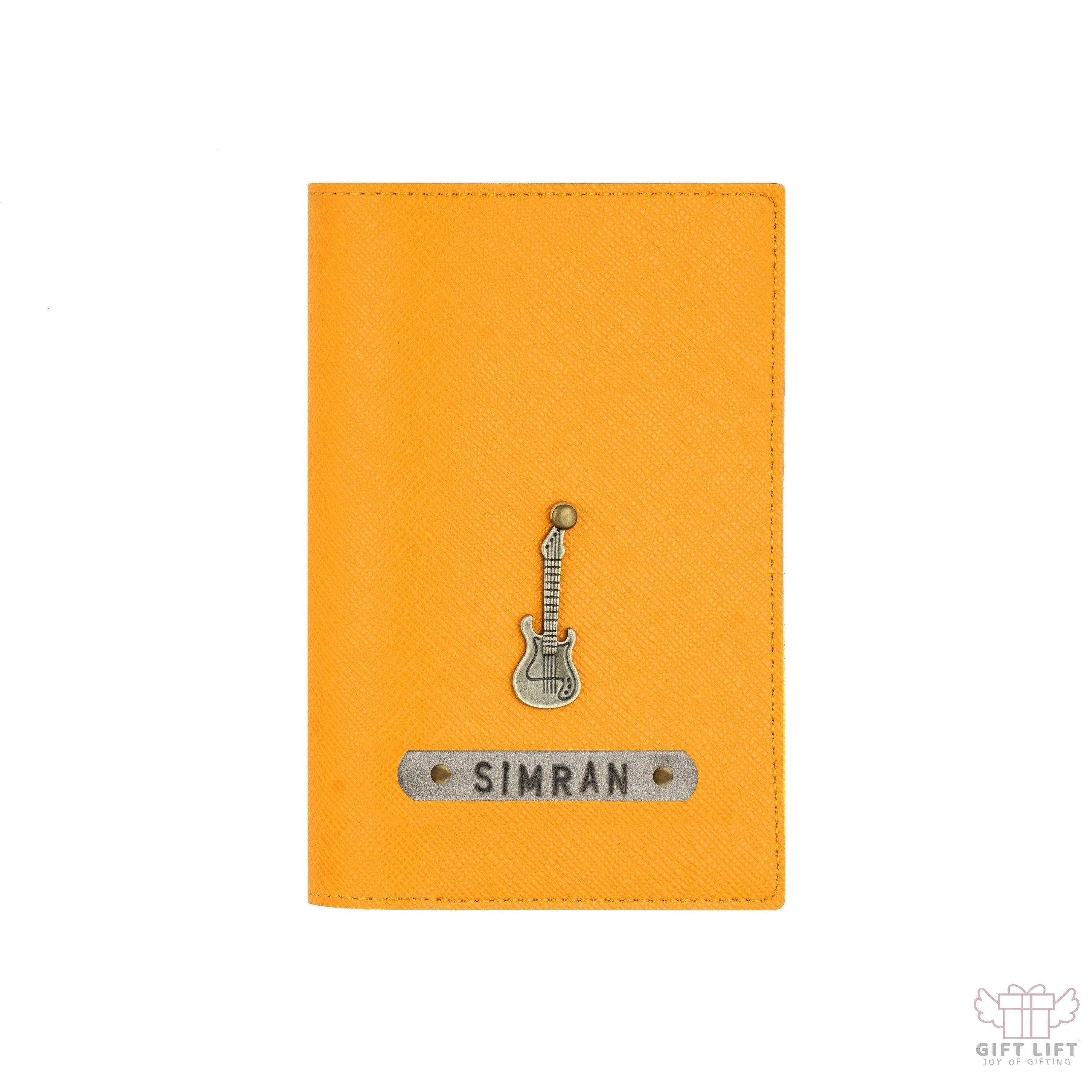 Personalized Mustard Textured Passport Cover