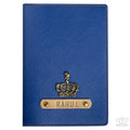 Personalized Navy Blue Leather Finish Passport Cover