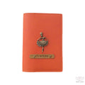Personalized Orange Leather Finish Passport Cover