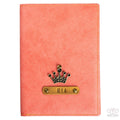 Personalized Peach Leather Finish Passport Cover