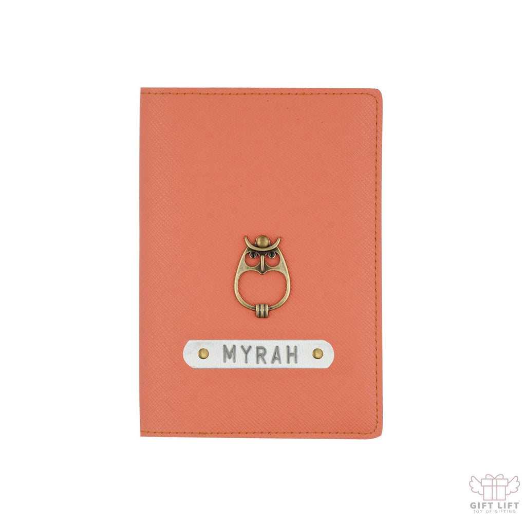 Personalized Peach Textured Passport Cover
