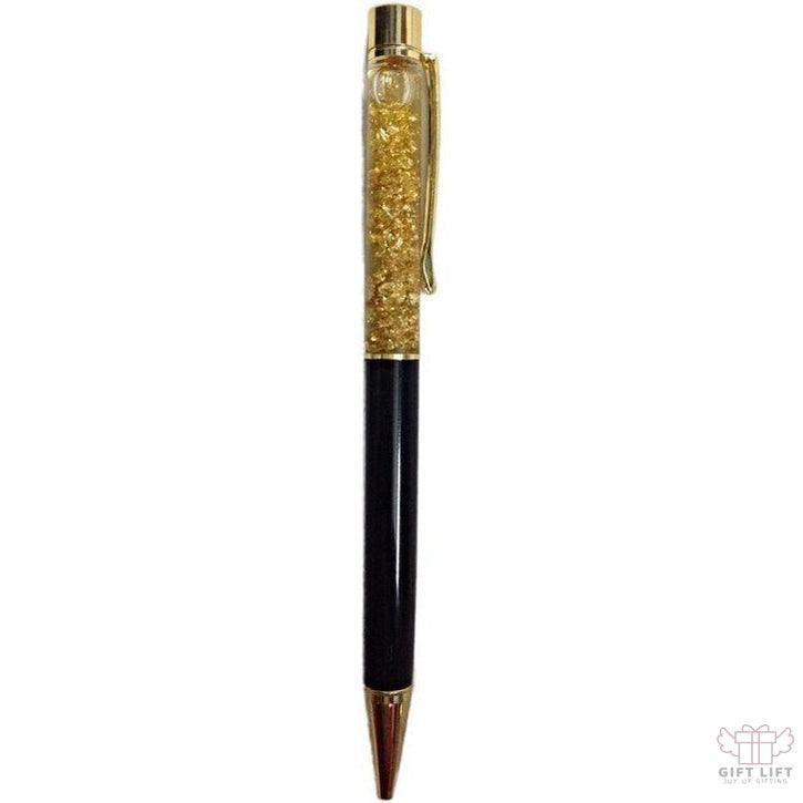 Uniquely Personalized Pen -Golden Crystal - www.giftlift.in