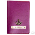 Uniquely Personalized Purple (Magenta) Leather Finish Passport Cover - www.giftlift.in