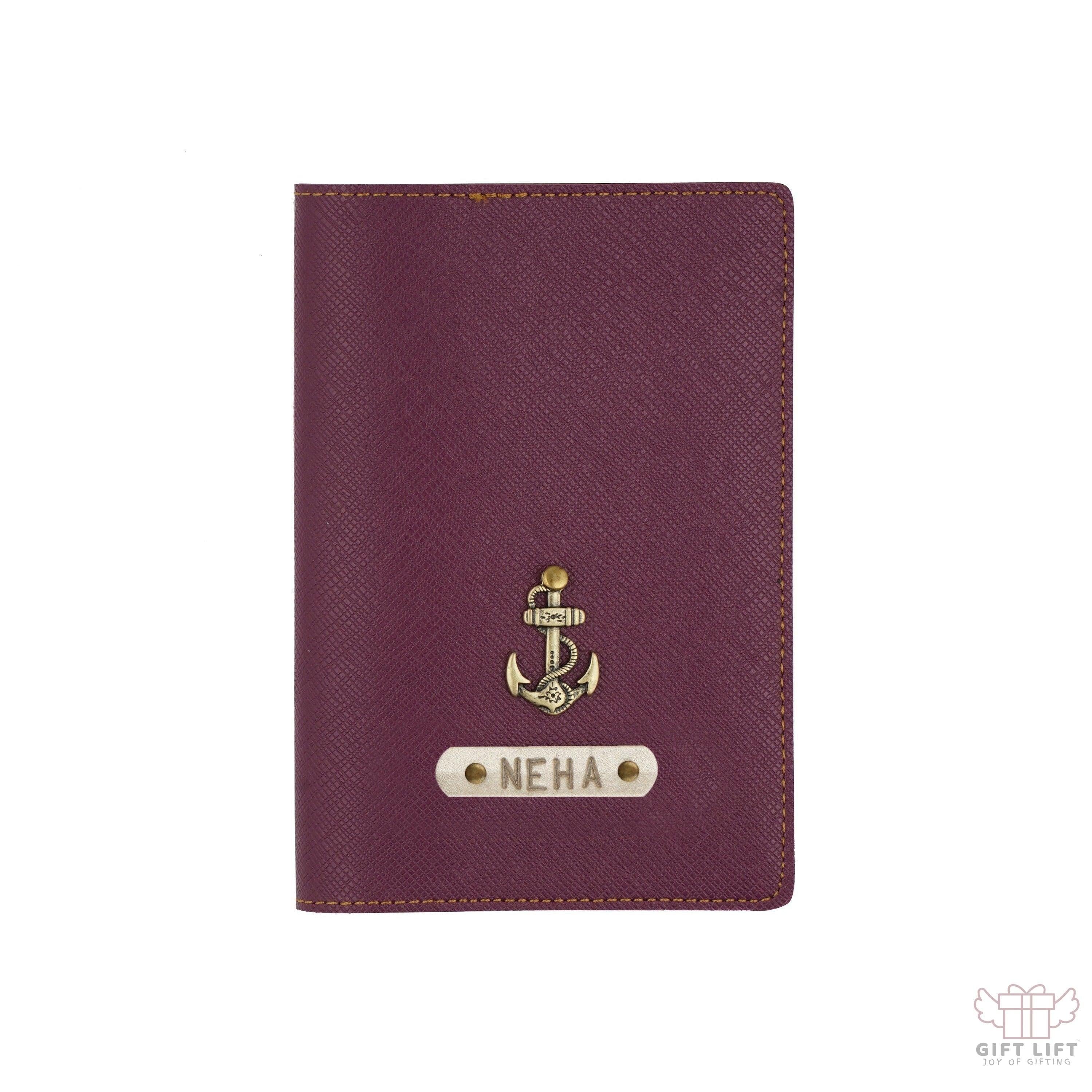 Personalized Purple Textured Passport Cover