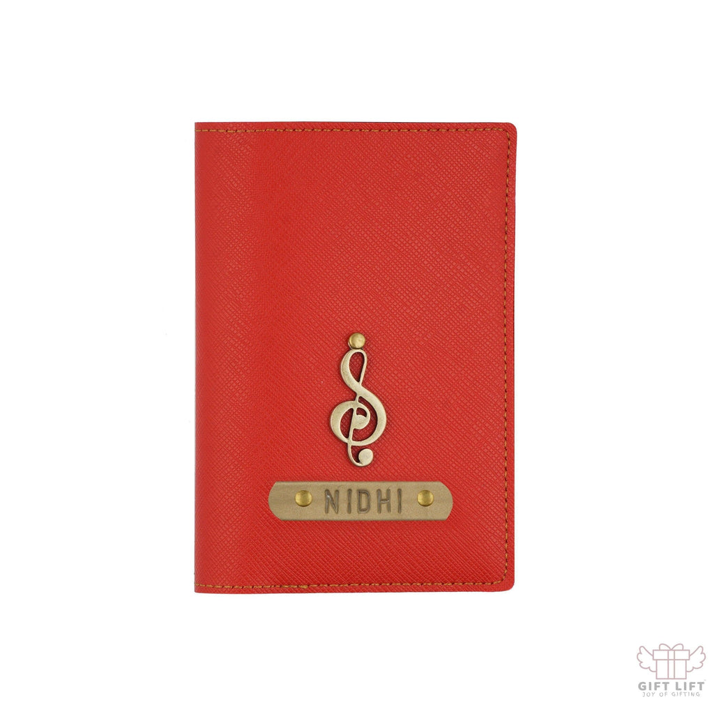 Personalized Red Textured Passport Cover