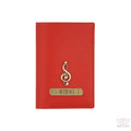Personalized Red Textured Passport Cover