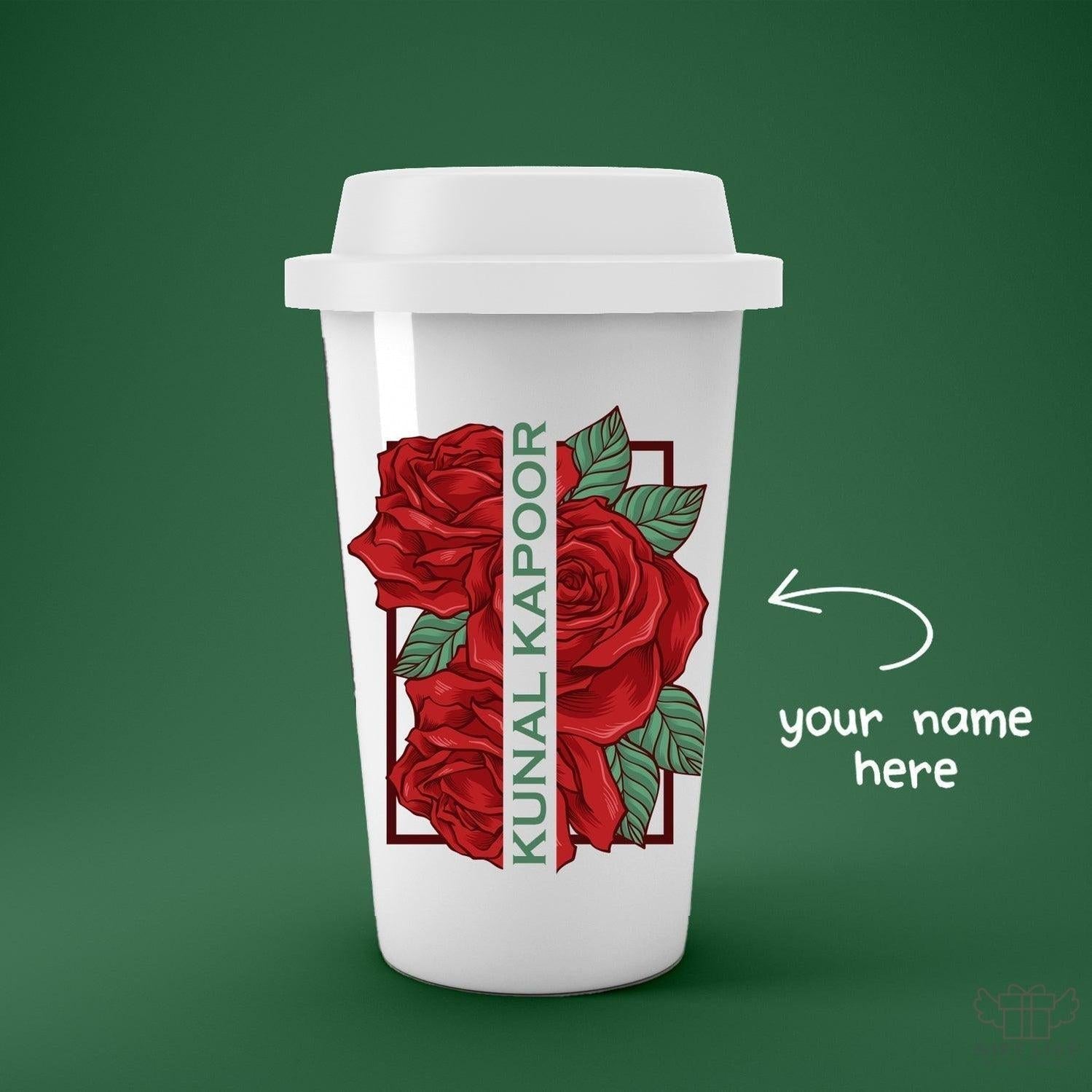 Personalized Rose Art Tumbler