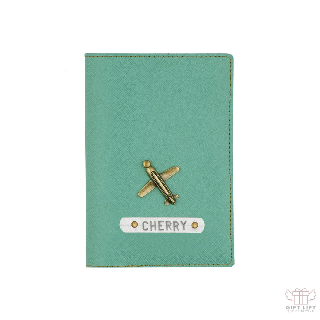 Personalized Sea Green Textured Passport Cover