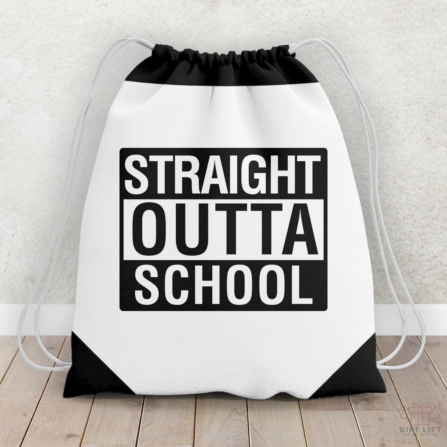 Personalized Straight Outta Art Drawstring Bag