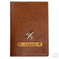 Personalized Tan Leather Finish Passport Cover