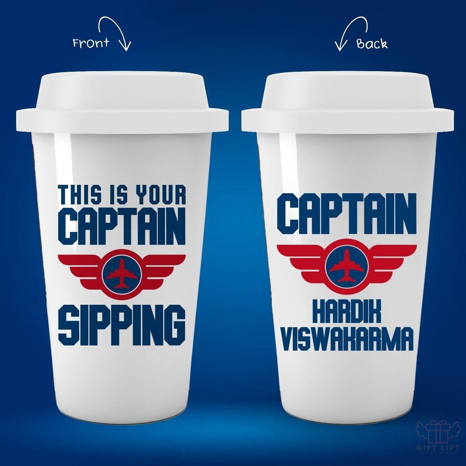Personalized Top Gun Captain Art Tumbler