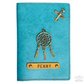 Personalized Turquoise Leather Finish Passport Cover