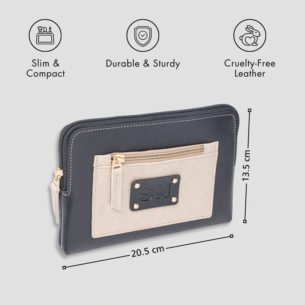 PERSONALISED UTILITY POUCH INITIALS - BLACK