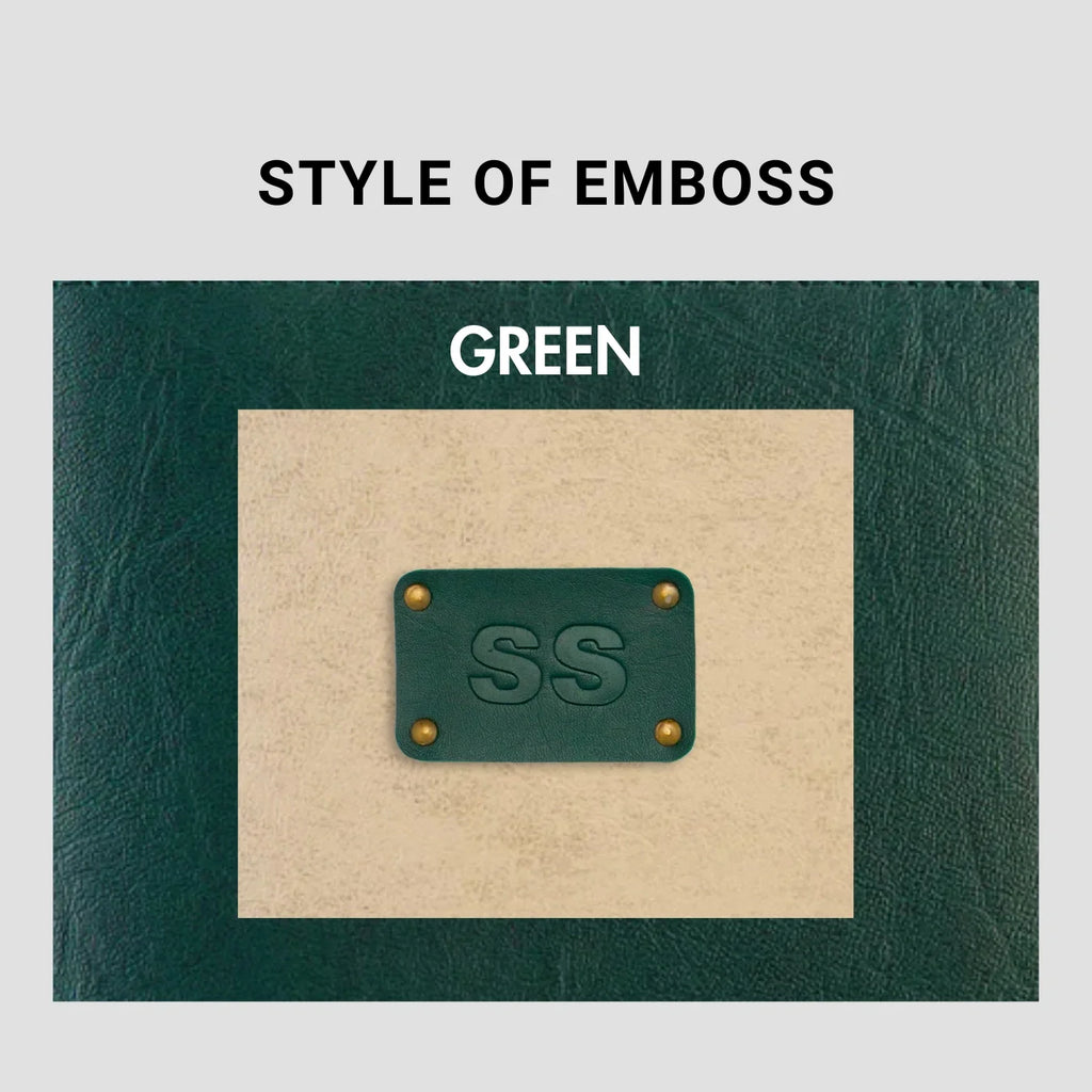 PERSONALISED UTILITY POUCH INITIALS - GREEN