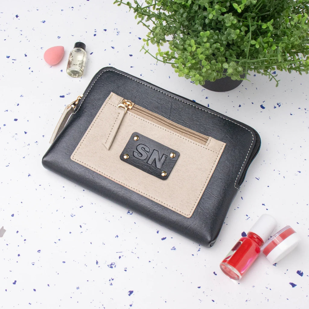 PERSONALISED UTILITY POUCH INITIALS - BLACK
