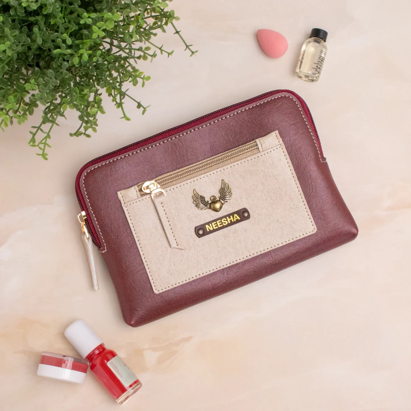 PERSONALISED UTILITY POUCH - MAROON