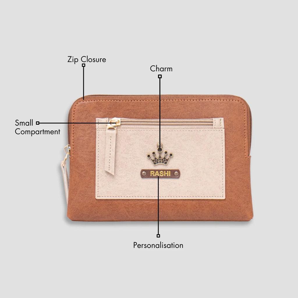 PERSONALISED UTILITY POUCH - TAN