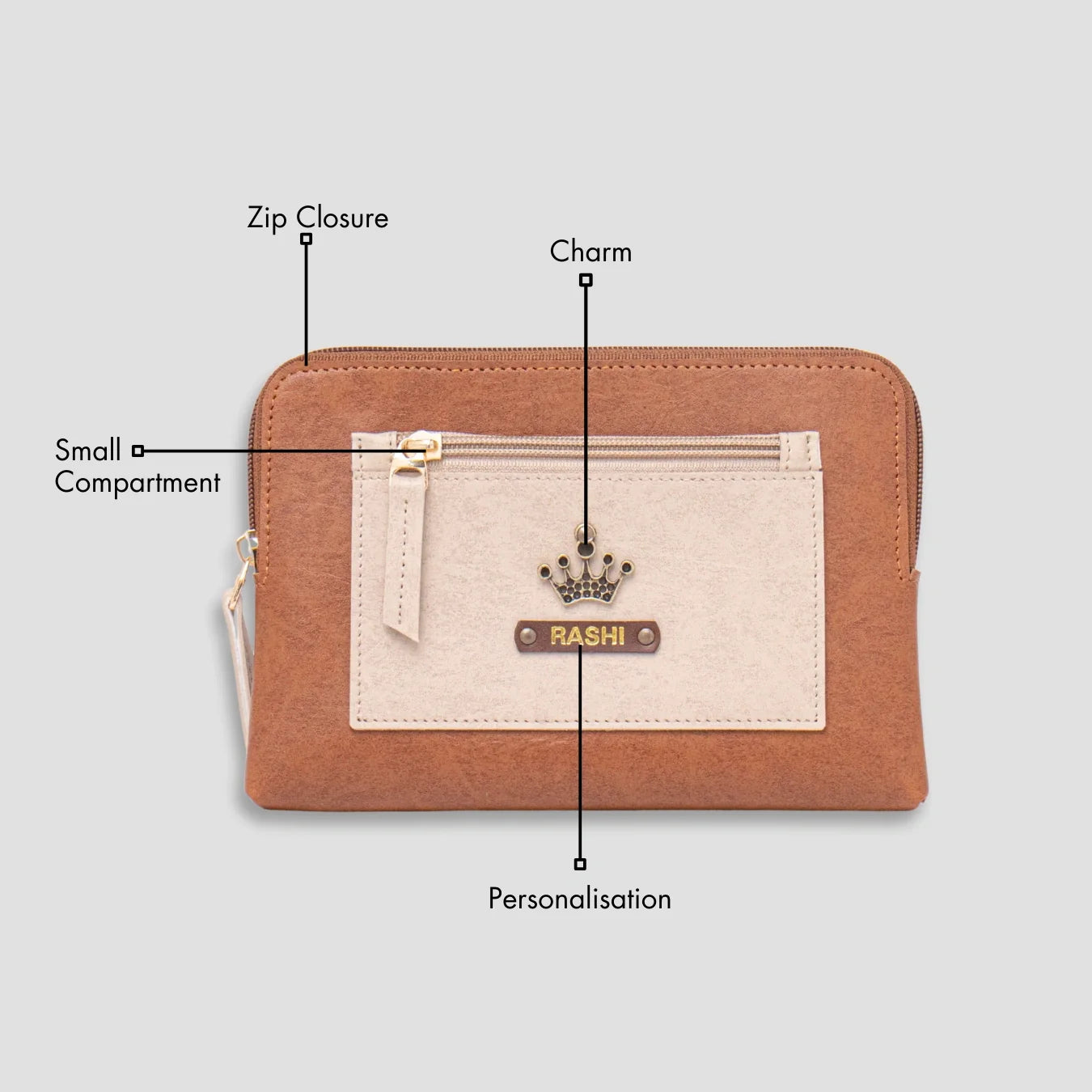 PERSONALISED UTILITY POUCH - TAN