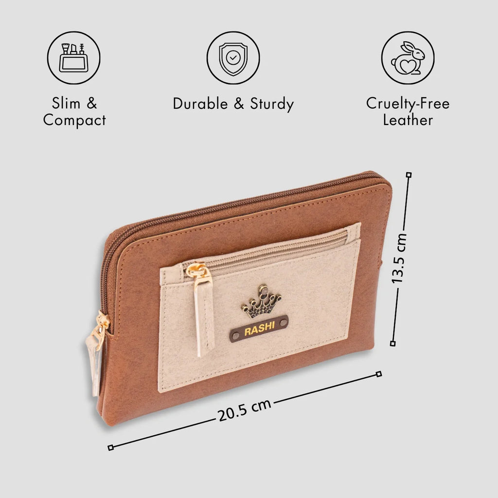 PERSONALISED UTILITY POUCH - TAN