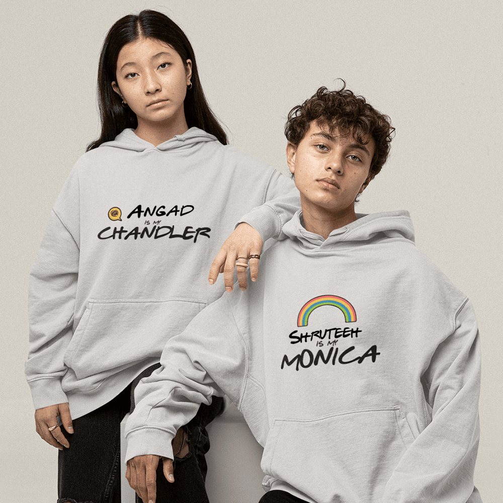 Valentine's Day Personalised Hoodie For Couples - Set of 2 | Chandler & Monica Design - Gift Lift