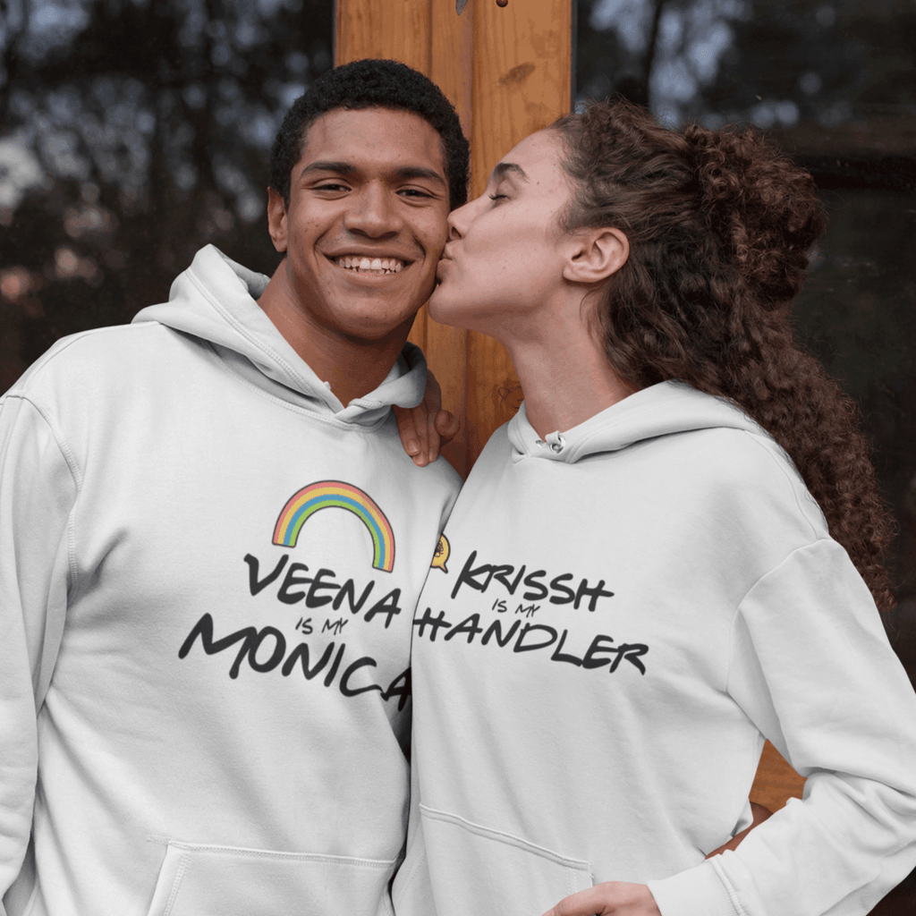 Valentine's Day Personalised Hoodie For Couples - Set of 2 | Chandler & Monica Design - Gift Lift