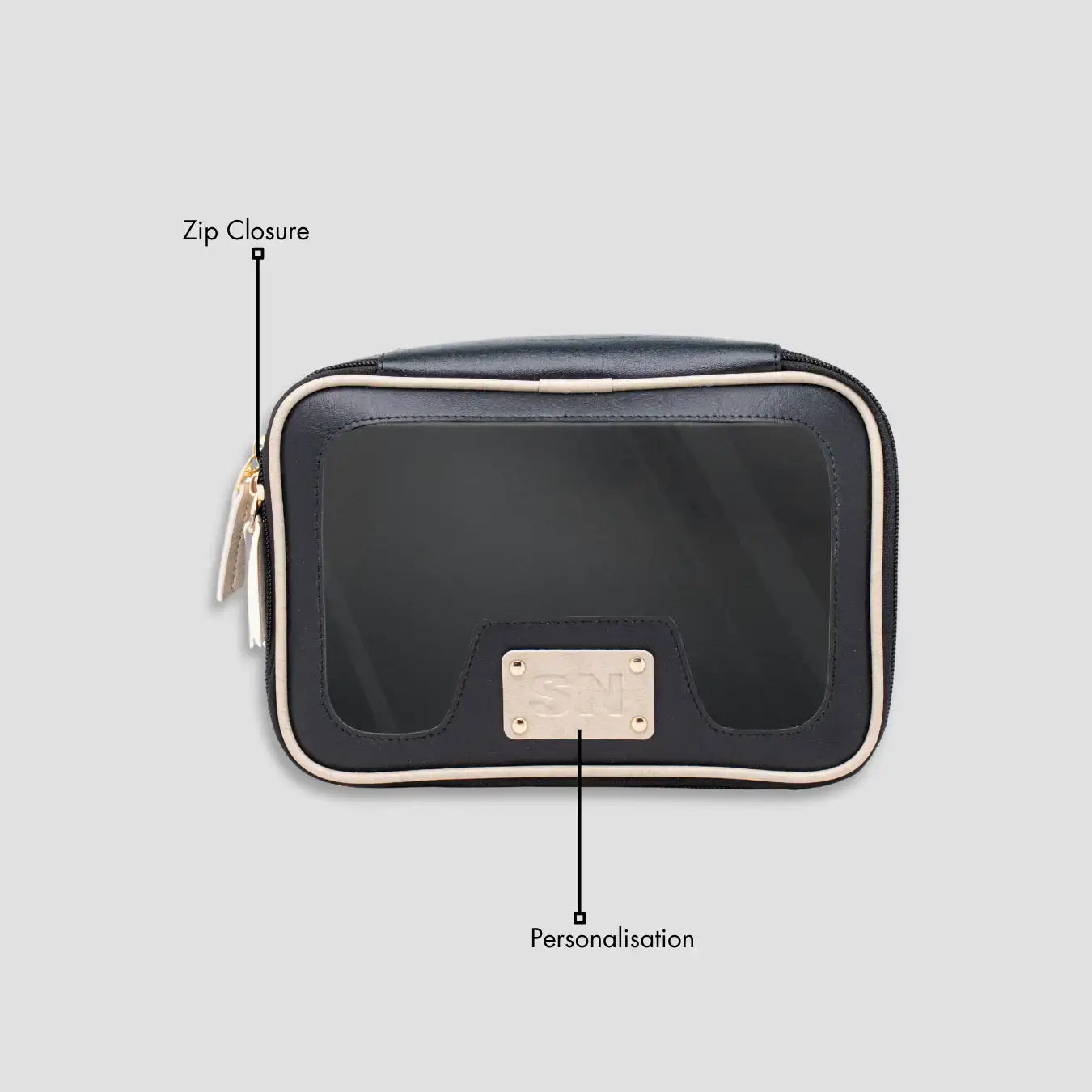 PERSONALISED VANITY CASE INITIALS - BLACK