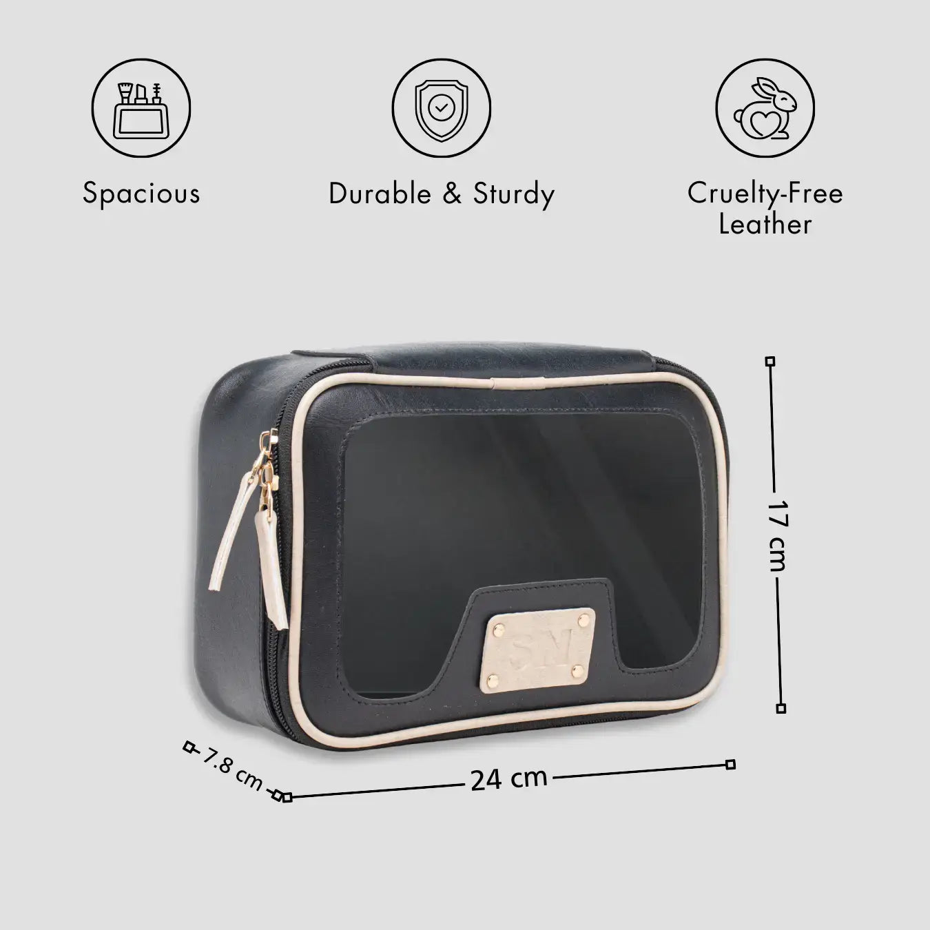 PERSONALISED VANITY CASE INITIALS - BLACK