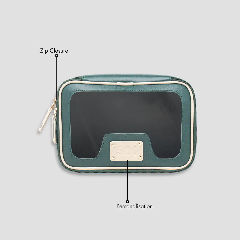 PERSONALISED VANITY CASE INITIALS - GREEN