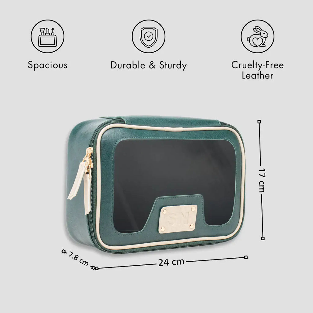 PERSONALISED VANITY CASE INITIALS - GREEN