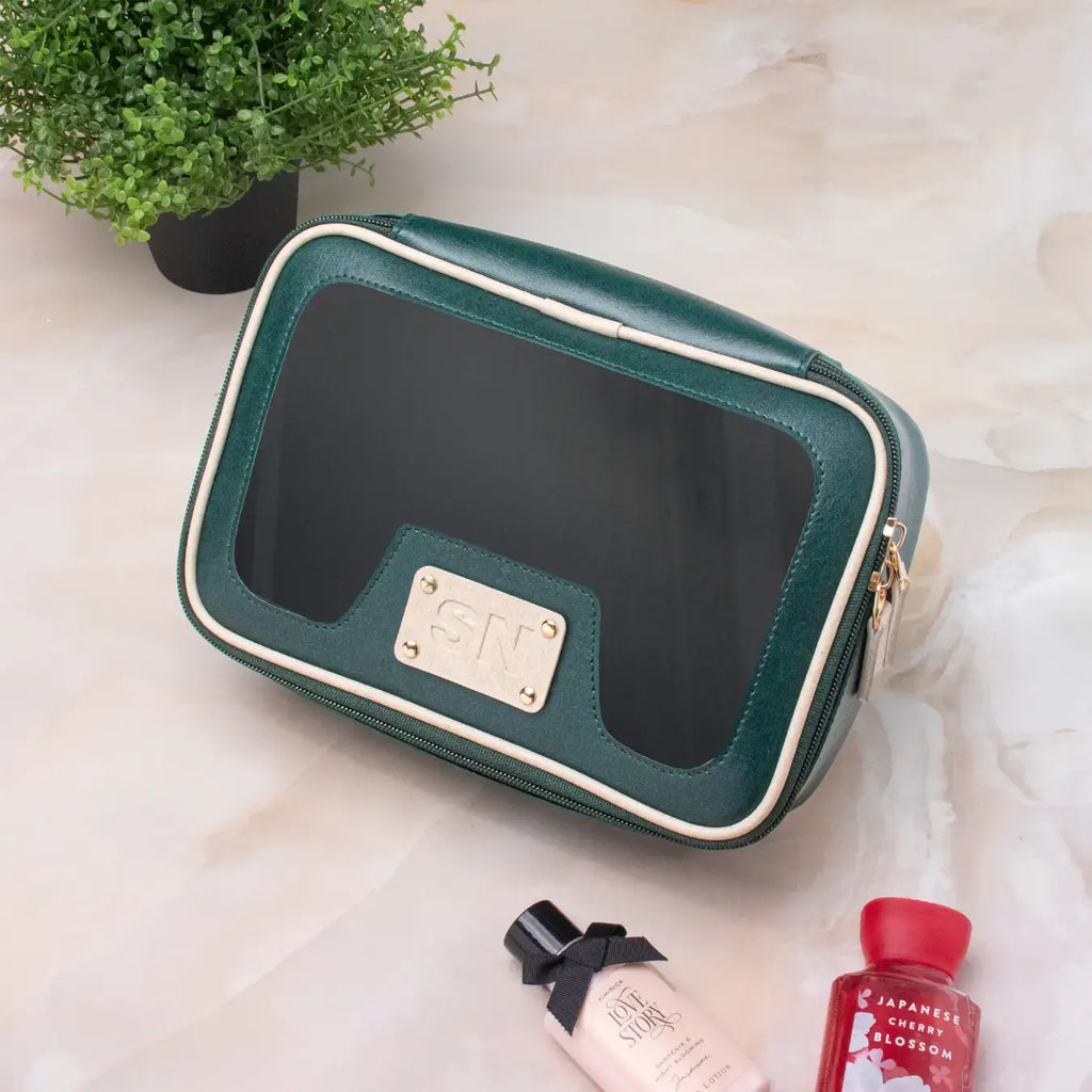 PERSONALISED VANITY CASE INITIALS - GREEN