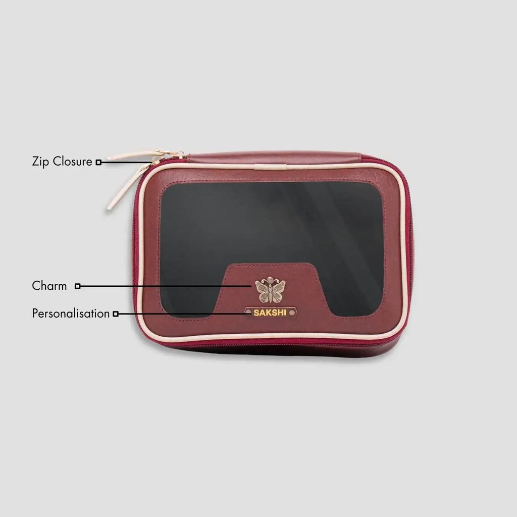 PERSONALISED VANITY CASE - MAROON