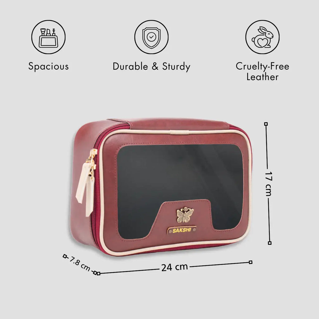 PERSONALISED VANITY CASE - MAROON