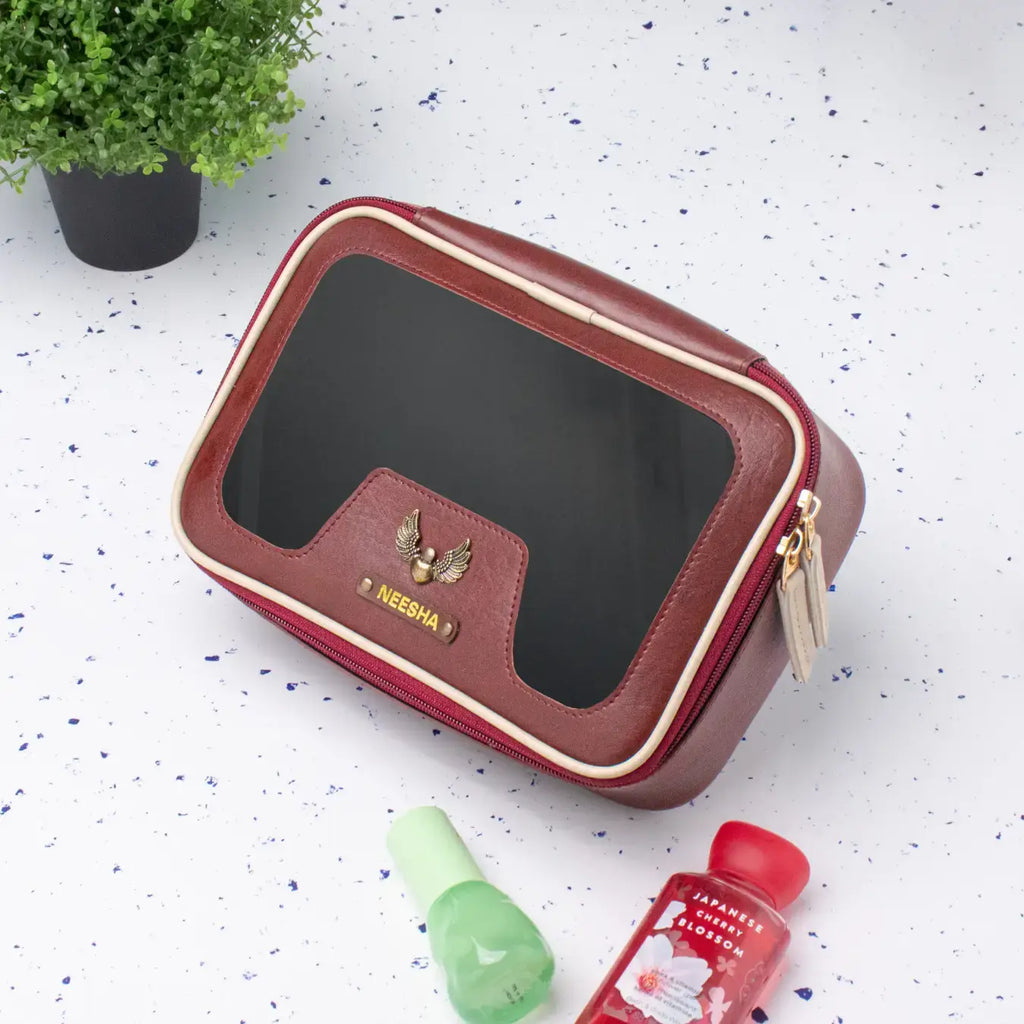 PERSONALISED VANITY CASE - MAROON