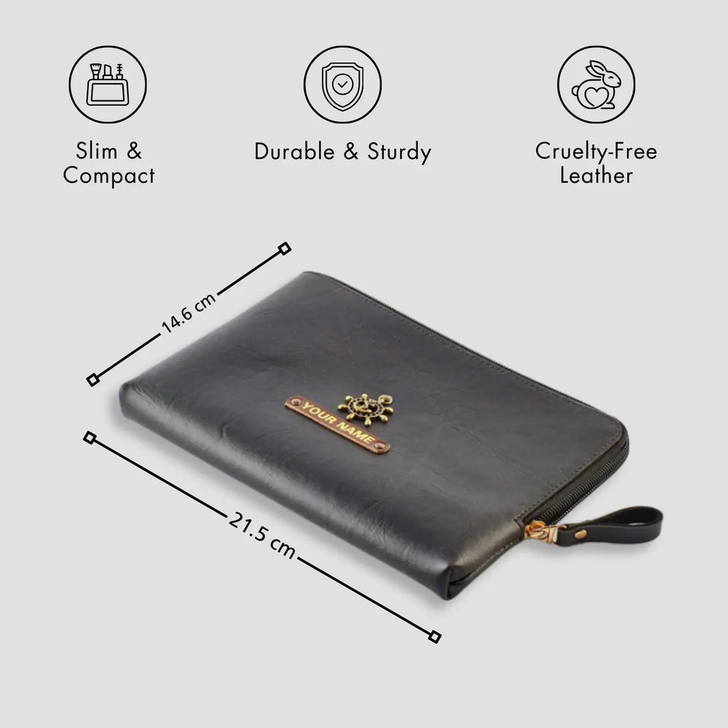 PERSONALISED FLAT POUCH - BLACK