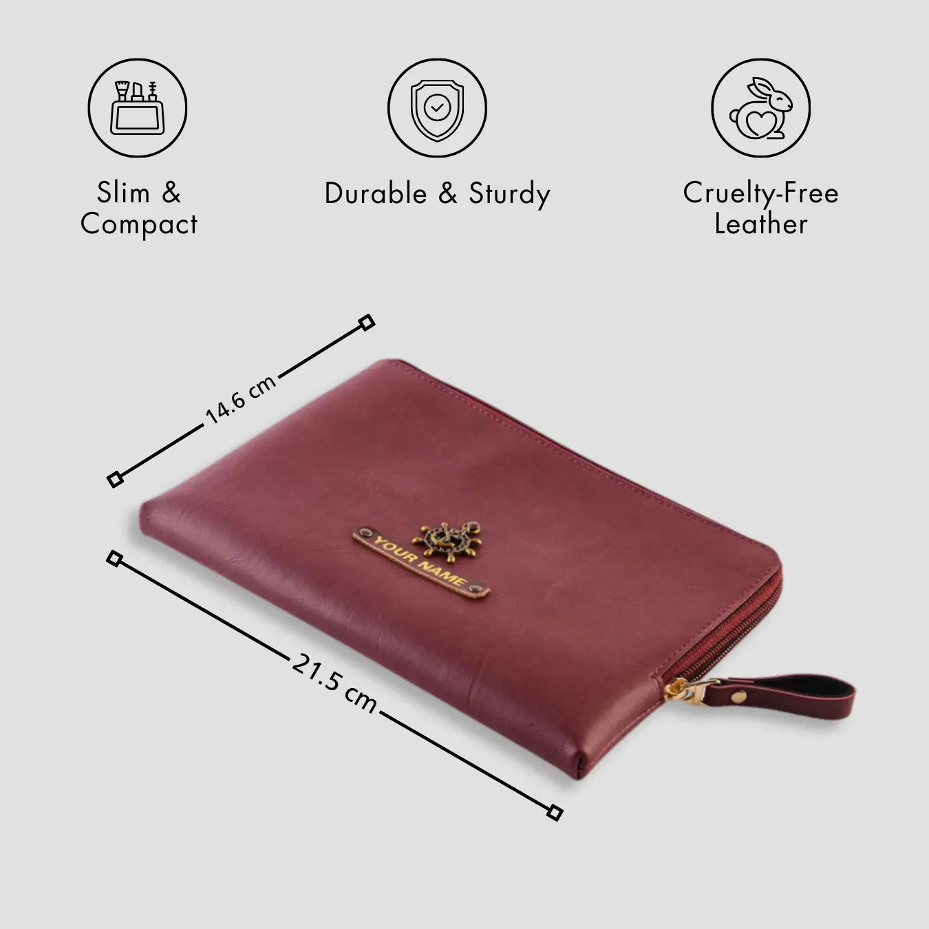PERSONALISED FLAT POUCH - MAROON