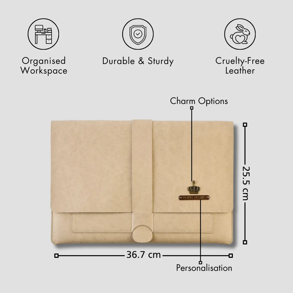 PERSONALISED LAPTOP ORGANISER (13-14 Inch) - BEIGE