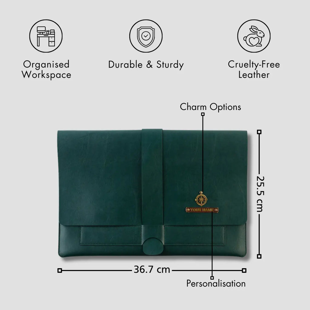 PERSONALISED LAPTOP ORGANISER (13-14 Inch) - GREEN