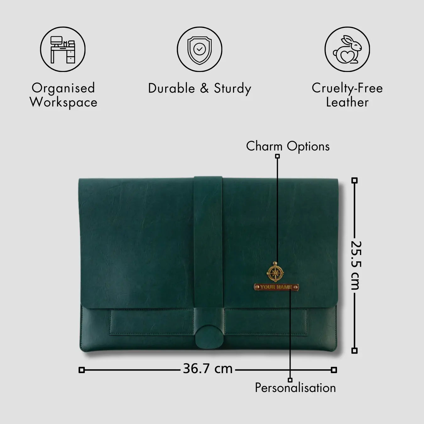 PERSONALISED LAPTOP ORGANISER (13-14 Inch) - GREEN