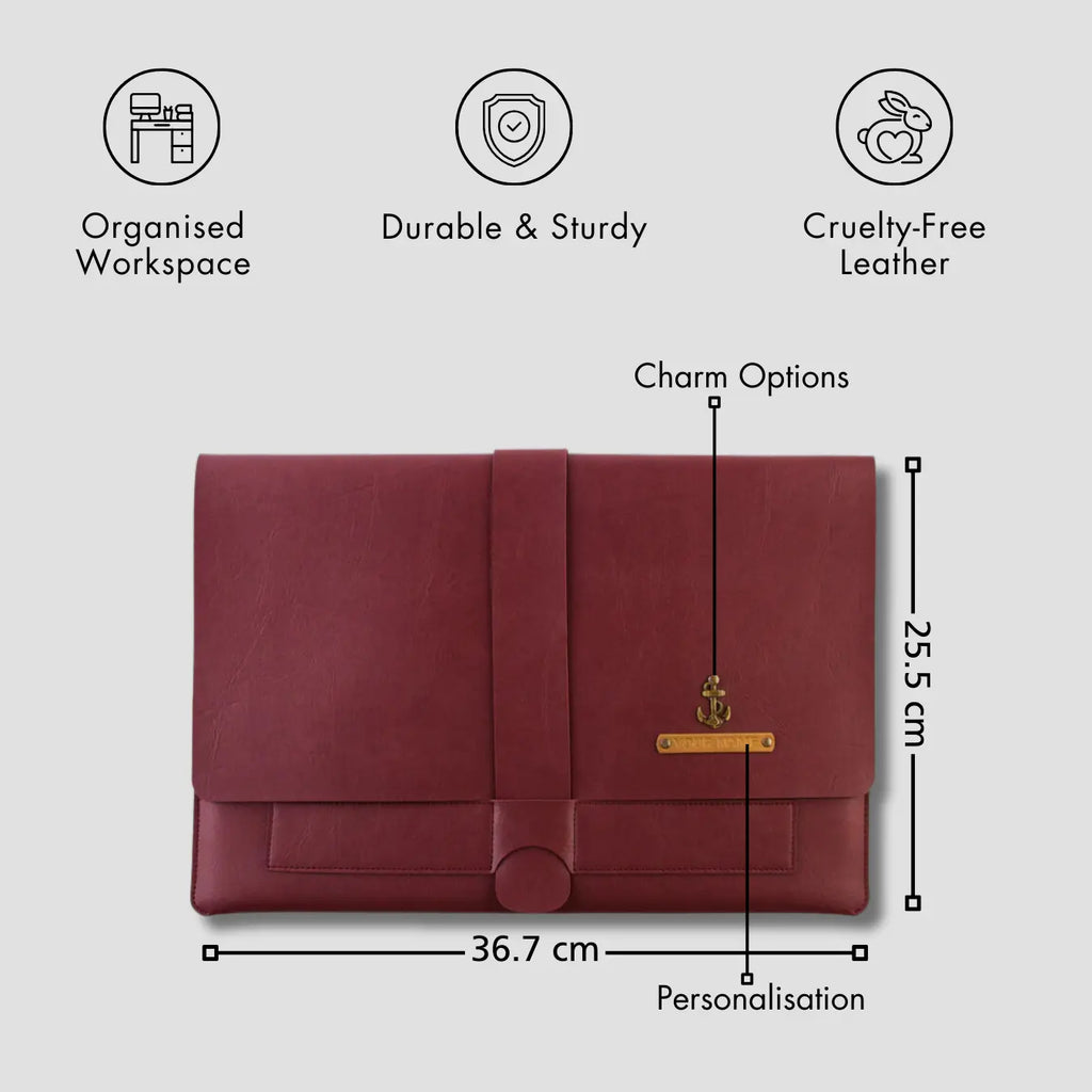 PERSONALISED LAPTOP ORGANISER (13-14 Inch) - MAROON